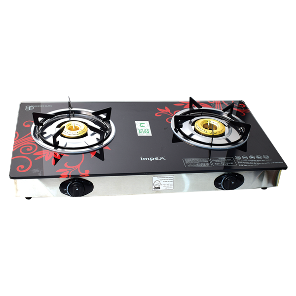 Impex Glass Top 2Burner Gas
